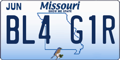 MO license plate BL4G1R