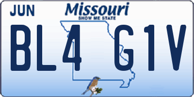 MO license plate BL4G1V
