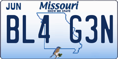 MO license plate BL4G3N