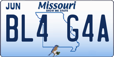 MO license plate BL4G4A