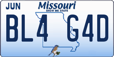 MO license plate BL4G4D