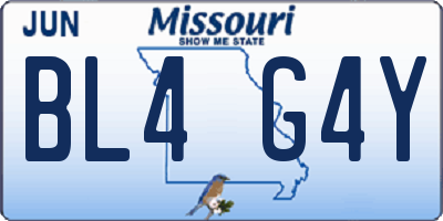 MO license plate BL4G4Y