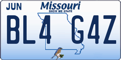 MO license plate BL4G4Z