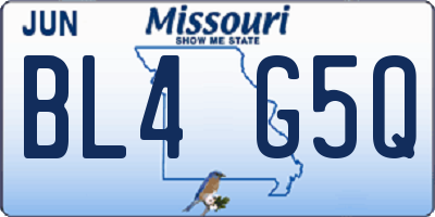 MO license plate BL4G5Q