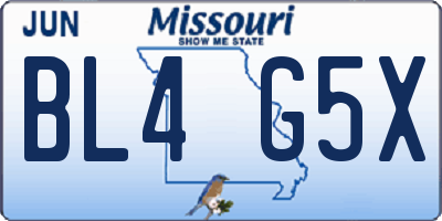 MO license plate BL4G5X
