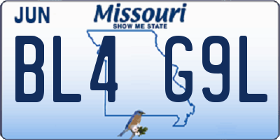 MO license plate BL4G9L