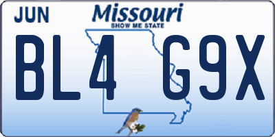 MO license plate BL4G9X