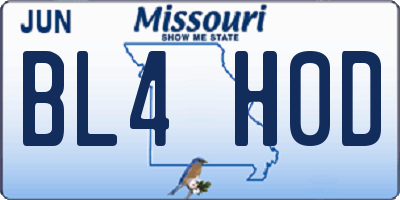 MO license plate BL4H0D