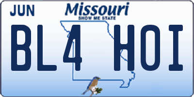 MO license plate BL4H0I