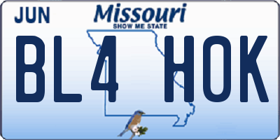 MO license plate BL4H0K