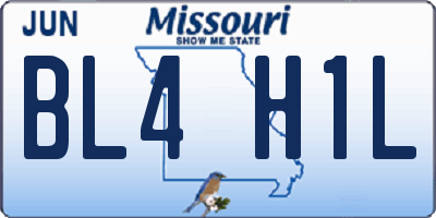 MO license plate BL4H1L