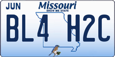 MO license plate BL4H2C