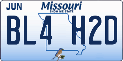 MO license plate BL4H2D