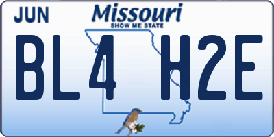 MO license plate BL4H2E