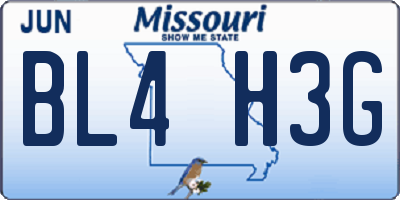 MO license plate BL4H3G