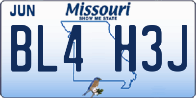 MO license plate BL4H3J