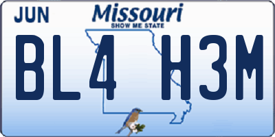 MO license plate BL4H3M