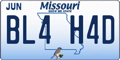 MO license plate BL4H4D
