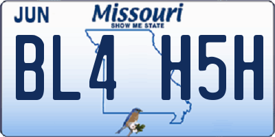 MO license plate BL4H5H
