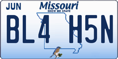MO license plate BL4H5N
