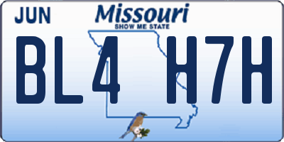 MO license plate BL4H7H