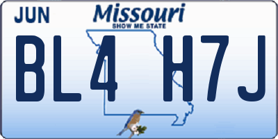 MO license plate BL4H7J