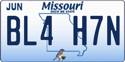 MO license plate BL4H7N