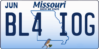 MO license plate BL4I0G