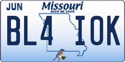 MO license plate BL4I0K