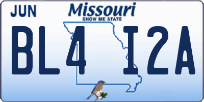 MO license plate BL4I2A