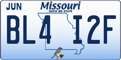 MO license plate BL4I2F