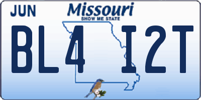 MO license plate BL4I2T