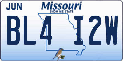 MO license plate BL4I2W