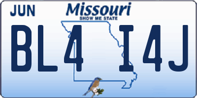 MO license plate BL4I4J