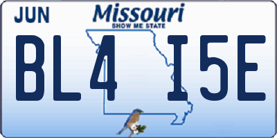 MO license plate BL4I5E