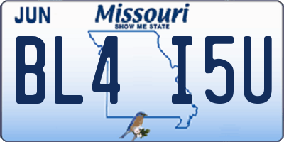 MO license plate BL4I5U