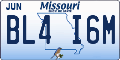 MO license plate BL4I6M