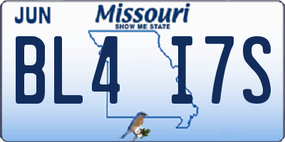 MO license plate BL4I7S