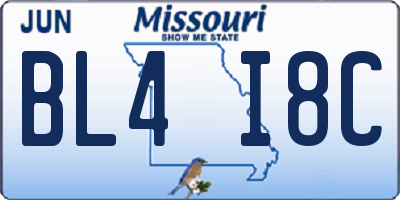 MO license plate BL4I8C