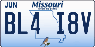 MO license plate BL4I8V