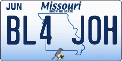 MO license plate BL4J0H