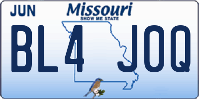 MO license plate BL4J0Q