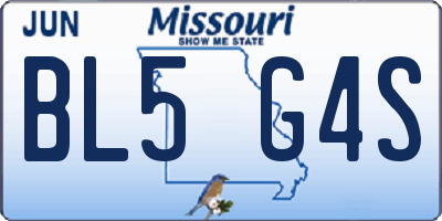 MO license plate BL5G4S