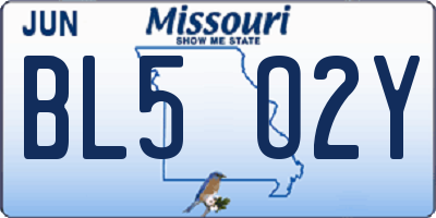 MO license plate BL5O2Y