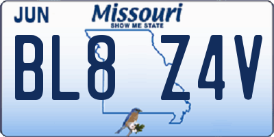 MO license plate BL8Z4V
