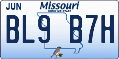 MO license plate BL9B7H