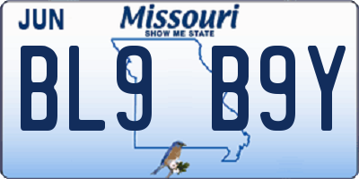 MO license plate BL9B9Y