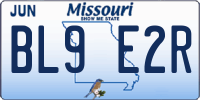 MO license plate BL9E2R