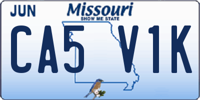 MO license plate CA5V1K