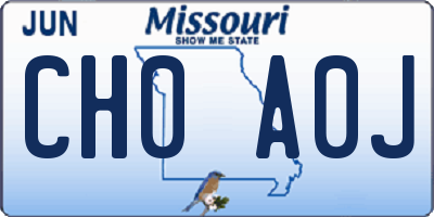 MO license plate CH0A0J